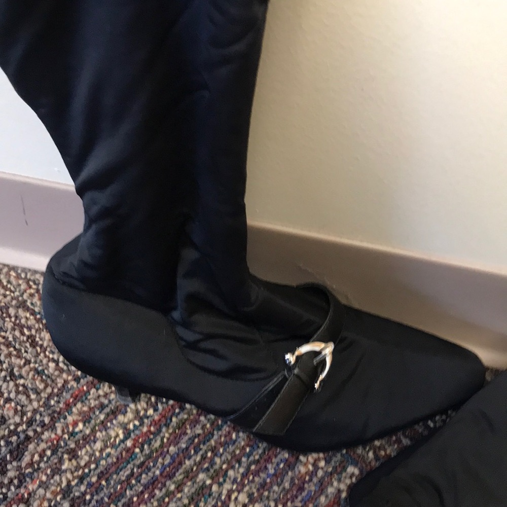 Ladies black sock  boots 8w